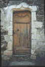 limestone frame in slatestone wall