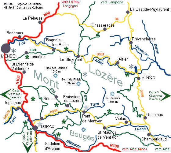 cevennes carte geographique