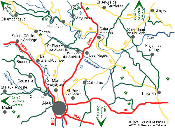 cevennes carte geographique